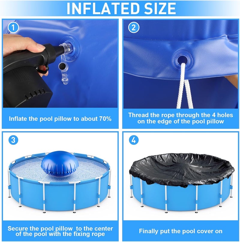 COCHIE 6' x 6' Pool Pillows for Above Ground Pools, Ultra-Thick Cold-Resistant Pool Air Pillow, Winter Closing PVC Ice Equalizer Air Pillows Covers with Rope for Winterizing Support Pools - Image 5